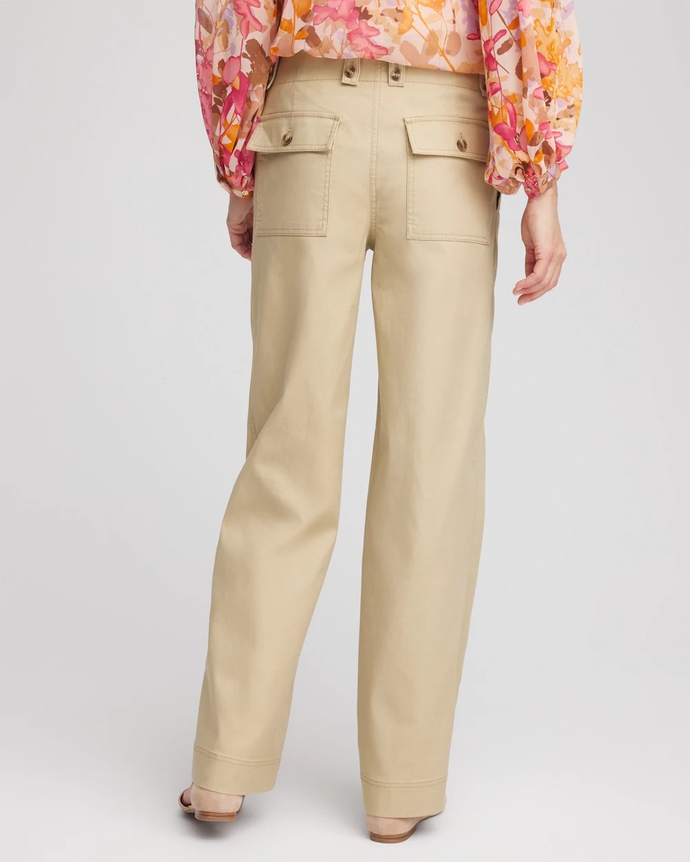 Petite Canvas Cargo Wide-Leg Pants - Chico's