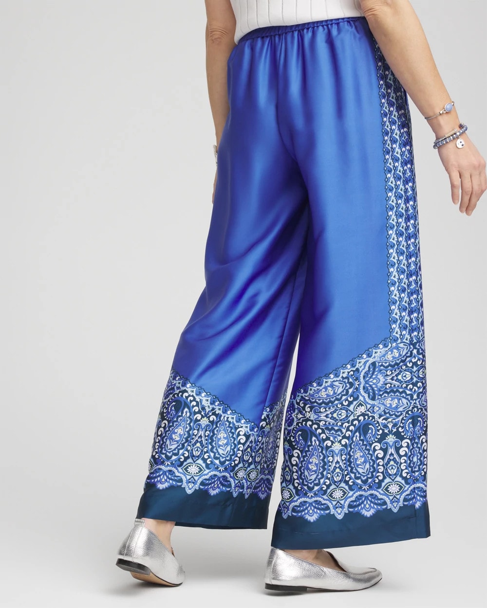 Petite Pull-on Paisley Drawstring Cropped Pants - Chico's