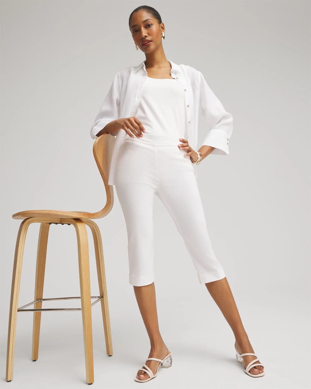 Petite Brigitte Rivet Capris - Chico's