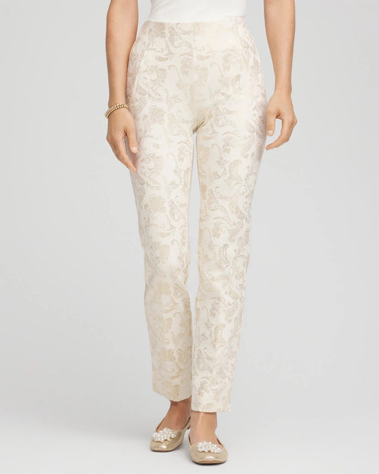 Petite Juliet Golden Foiled Slim Ankle Pants - Chico's