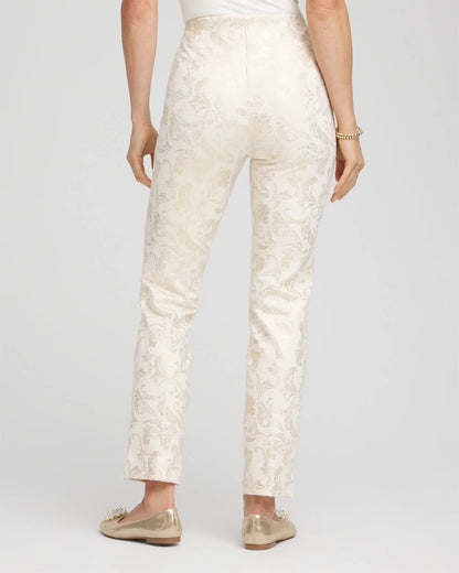 Petite Juliet Golden Foiled Slim Ankle Pants - Chico's
