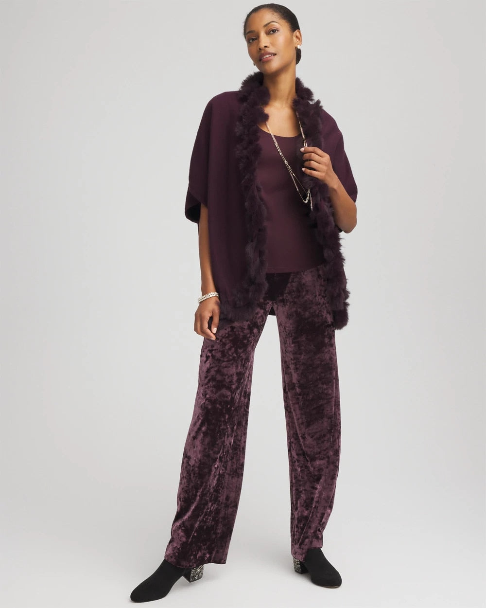 Petite Crushed Velvet Wide-Leg Pants - Chico's