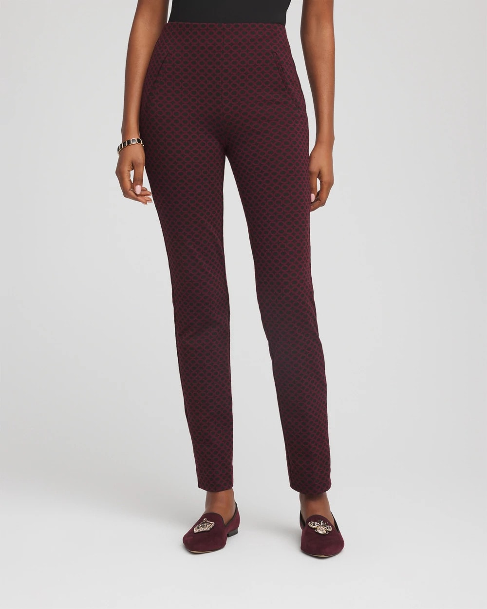 Petite Circle Jacquard Juliet Slim Ankle Pants - Chico's