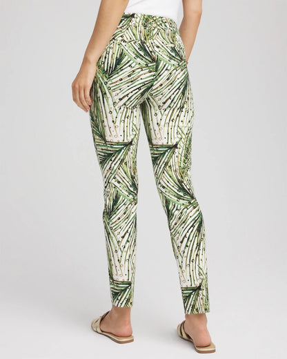 Petite Brigitte™ Slim Ankle Palm-Print Pants - Chico's
