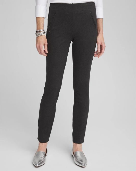 Petite Juliet Trim Detail Ponte Ankle Pants - Chico's