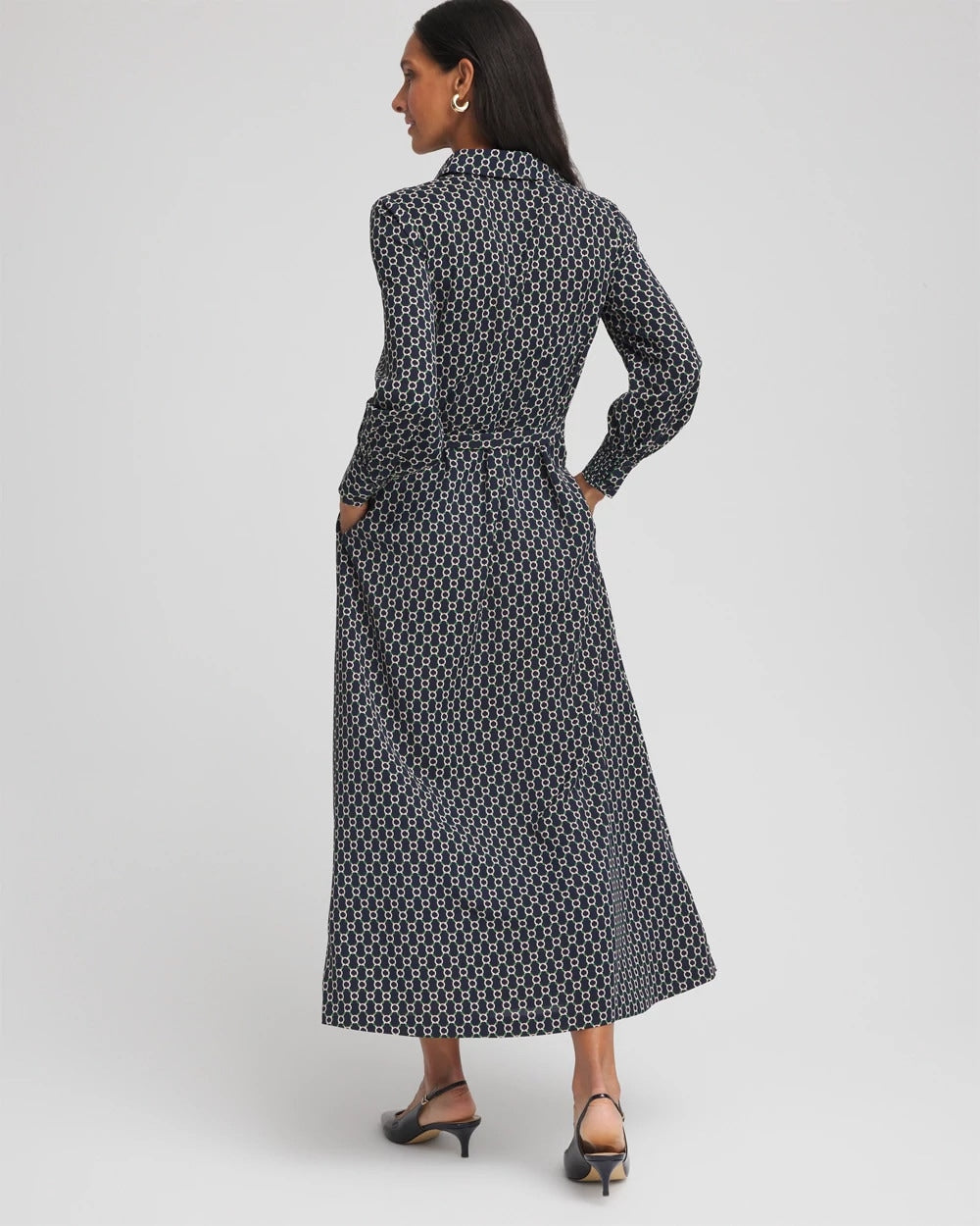 Petite Chain Print Maxi Shirtdress - Chico's