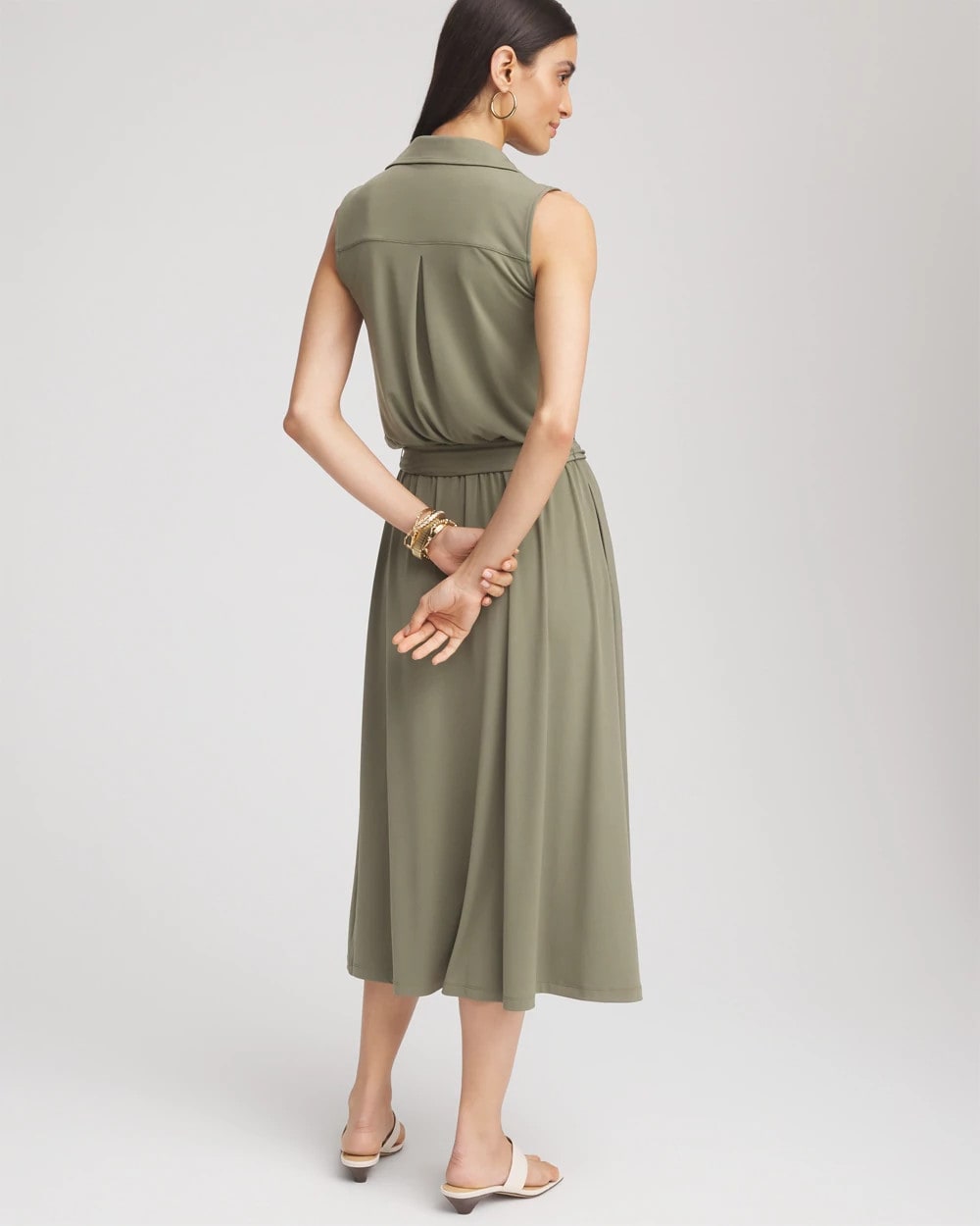 Petite Travelers™ Knit Sleeveless Shirtdress - Chico's