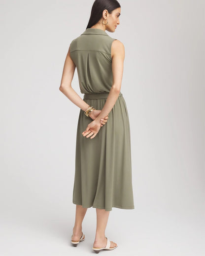 Petite Travelers™ Knit Sleeveless Shirtdress - Chico's