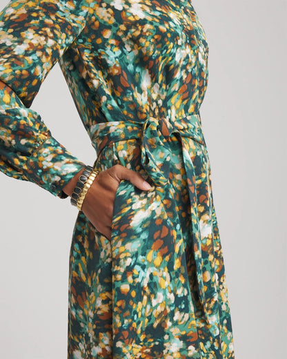 Petite Printed Long-Sleeved Shirtdress - Chico's