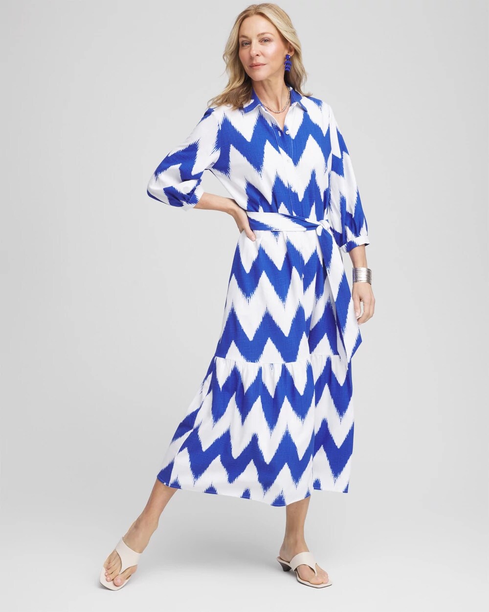 Petite Chevron Striped Shirtdress - Chico's