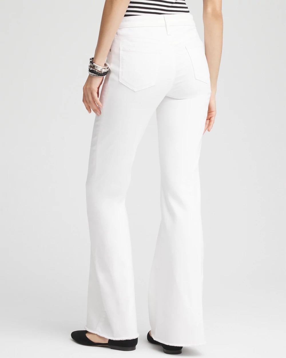 Petite Girlfriend No Stain Frayed Flared Jeans - Chico's