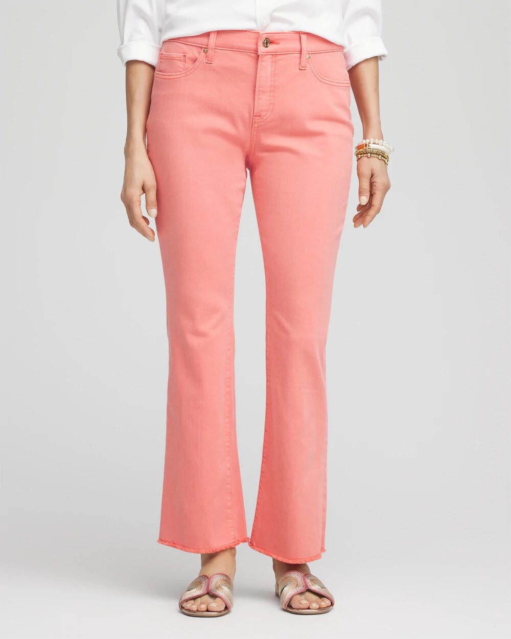 Petite Girlfriend Fray Hem Kick Flare Jeans - Chico's