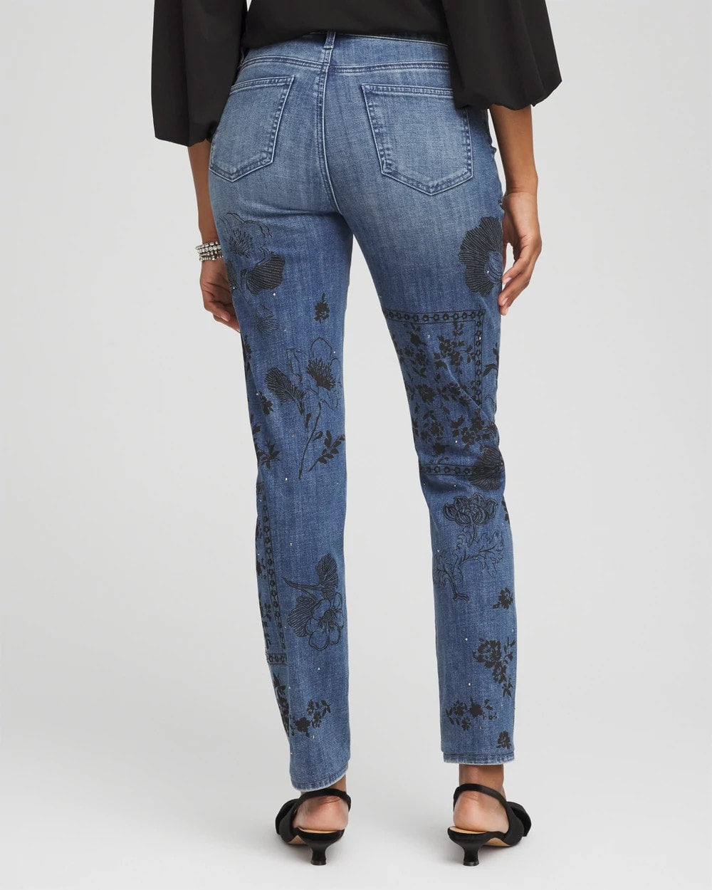 Petite Mixed-Media Girlfriend Slim Ankle Jeans - Chico's