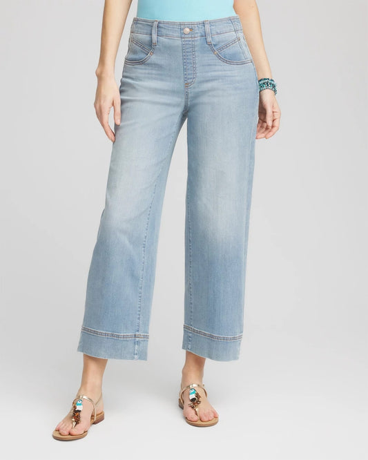 Petite Pull-On Wide Leg Cropped Jeans - Chico's