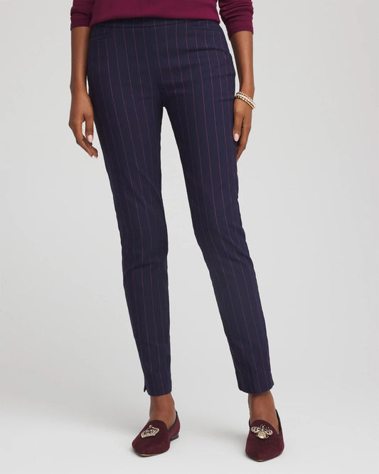 Pinstriped Brigitte™ Slim Pull-On Ankle Pants - Chico's