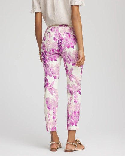 Brigitte™ Floral Pull-On Slim Cropped Pants - Chico's