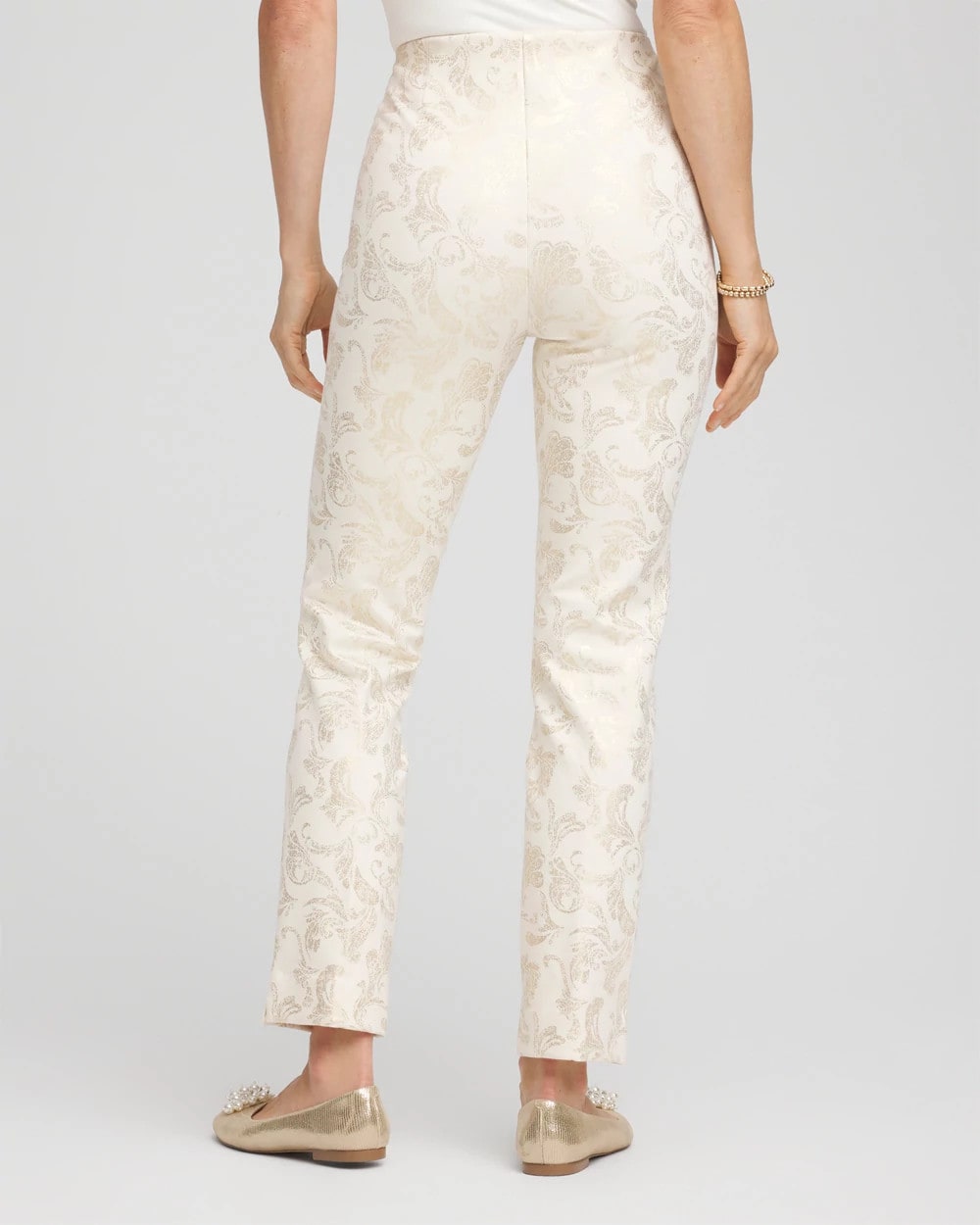 Juliet Golden Foiled Slim Ankle Pants - Chico's