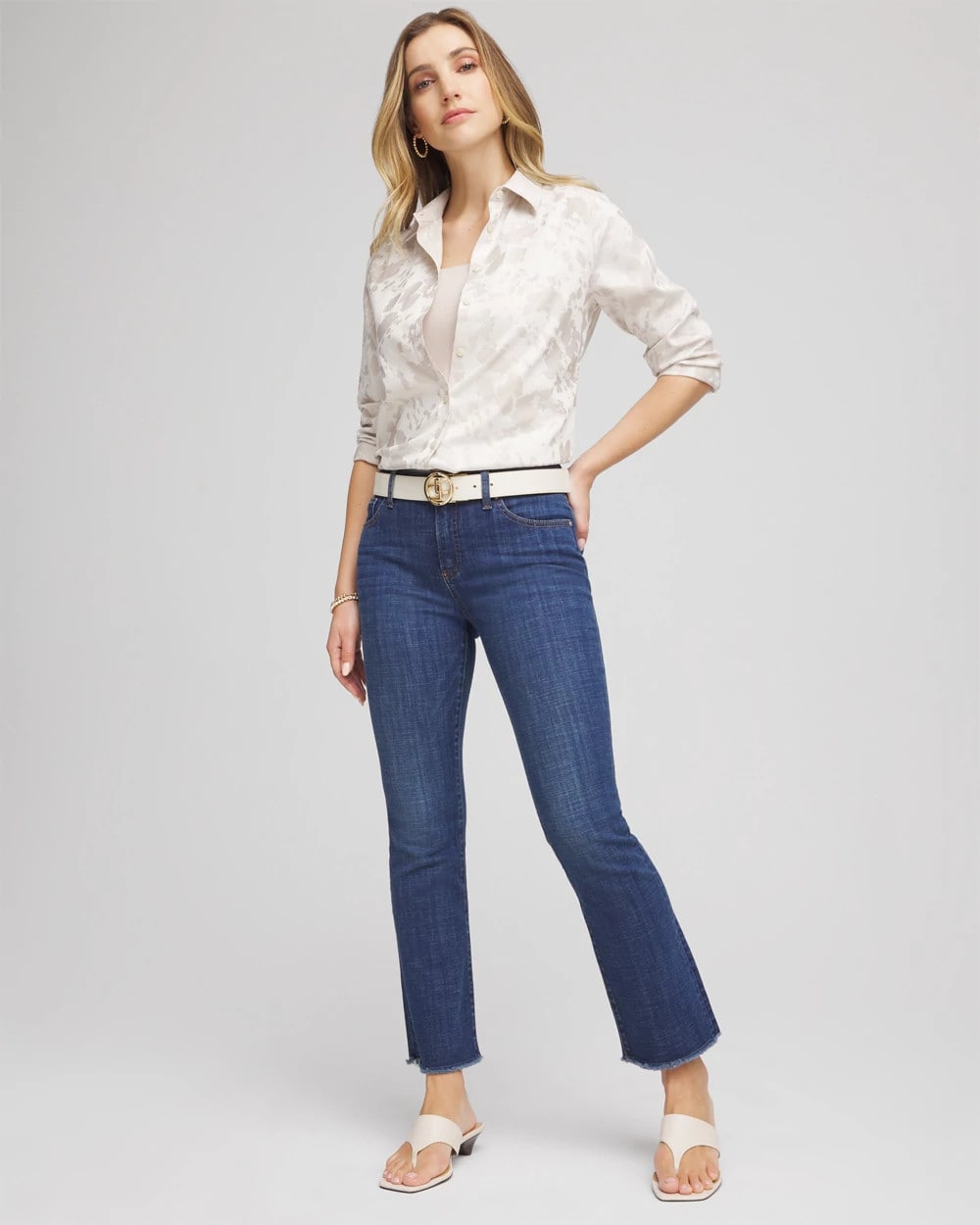 Girlfriend Fray Hem Kick Flare Jeans - Chico's