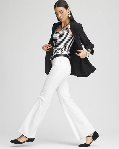 Girlfriend No Stain Frayed Flared Jeans - Chico's