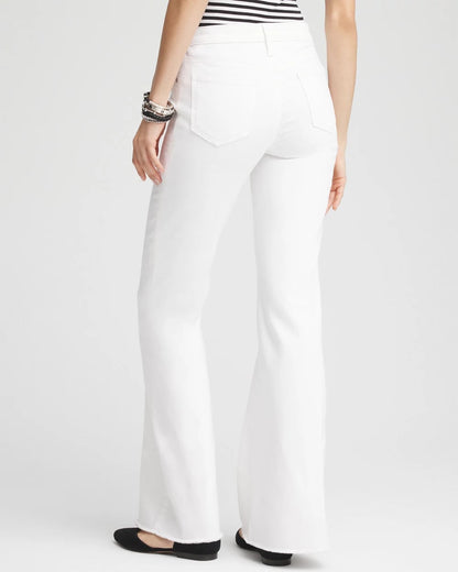 Girlfriend No Stain Frayed Flared Jeans - Chico's